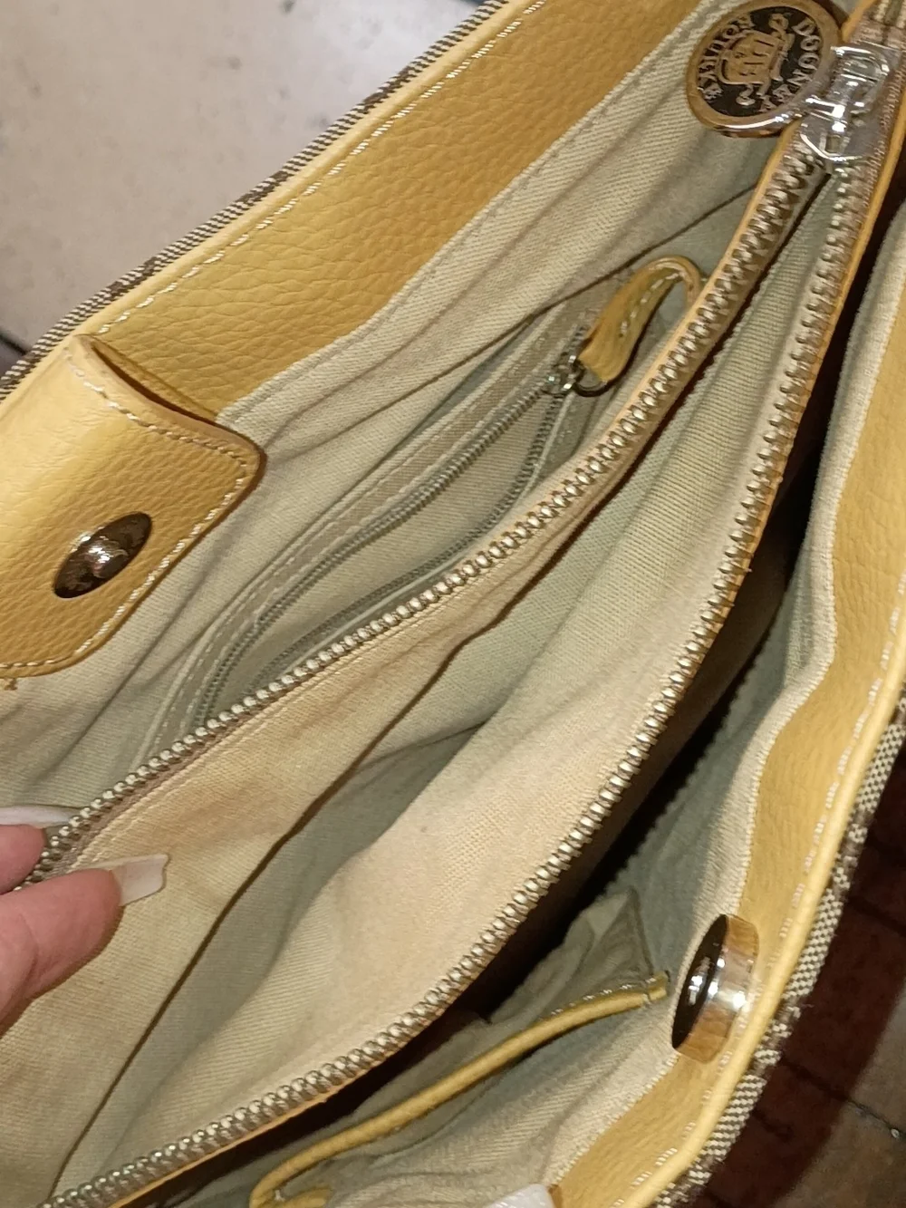 Coach Yellow Pebble Leather Shoulder Bag with Gold-Tone Charm